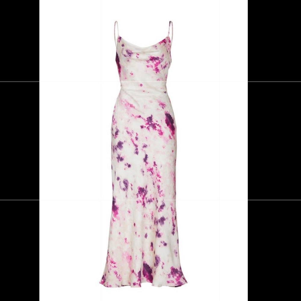 backless tie dye slip dress